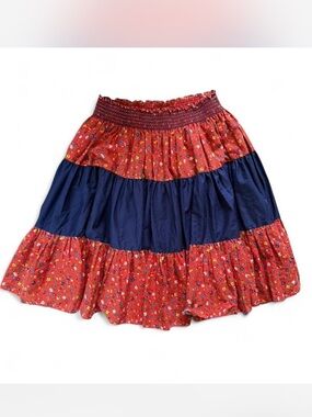 Handmade Boho Midi Skirt Floral Prairie Hippie Cottagecore size Large peasant